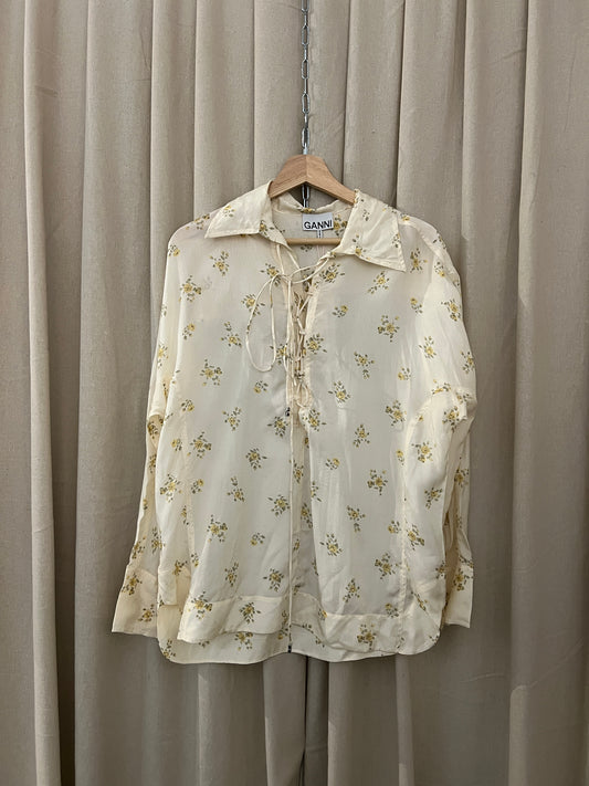 Ganni - Floral Tie Detail Blouse