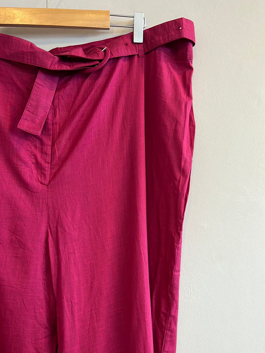 Mango - Wide leg linen trousers