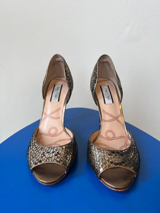 Lucy Choi - Leather open toe heeled sandals