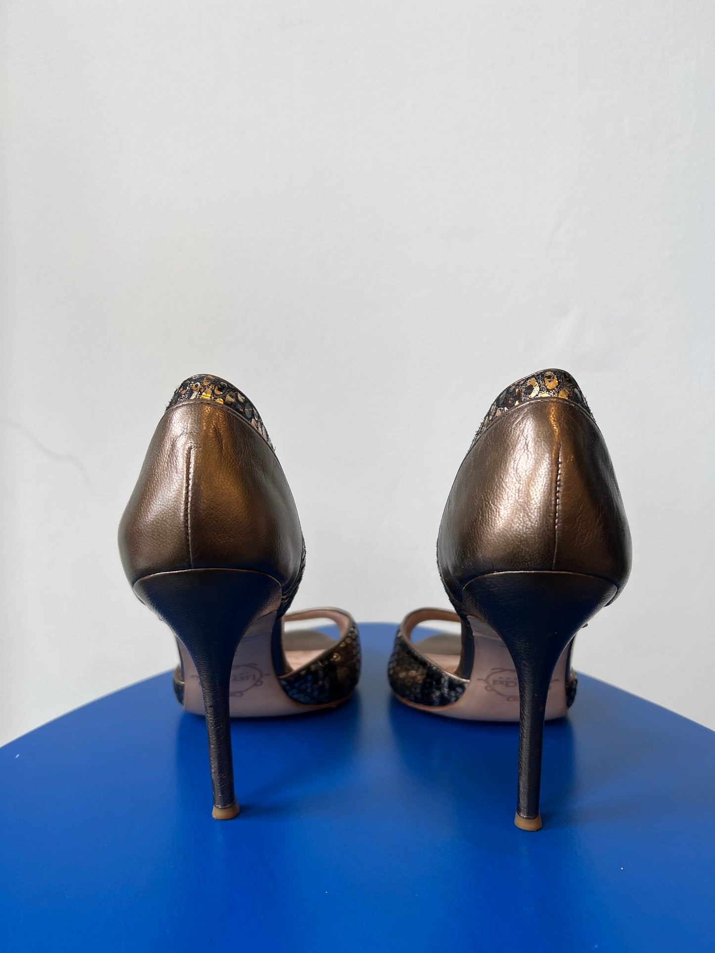 Lucy Choi - Leather open toe heeled sandals
