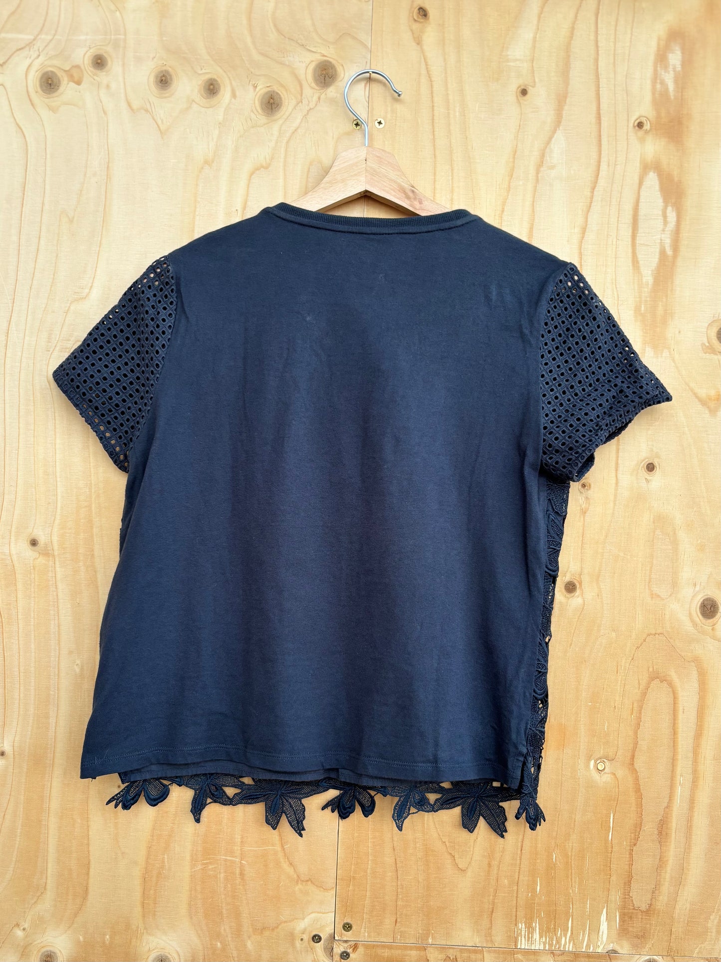 Gerard Darel - Broderie anglaise lace detail cotton T-shirt
