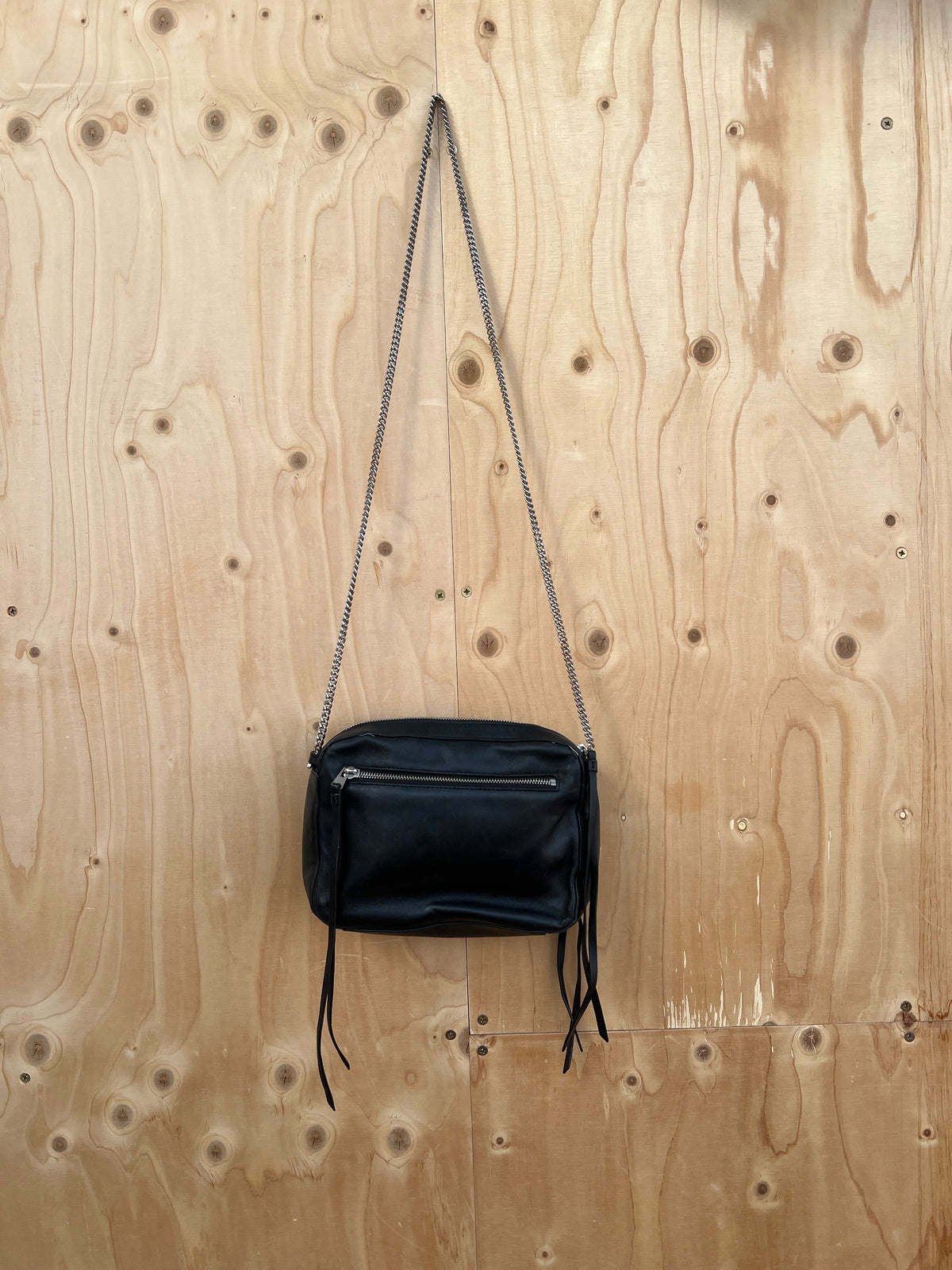AllSaints - Leather chain crossbody bag