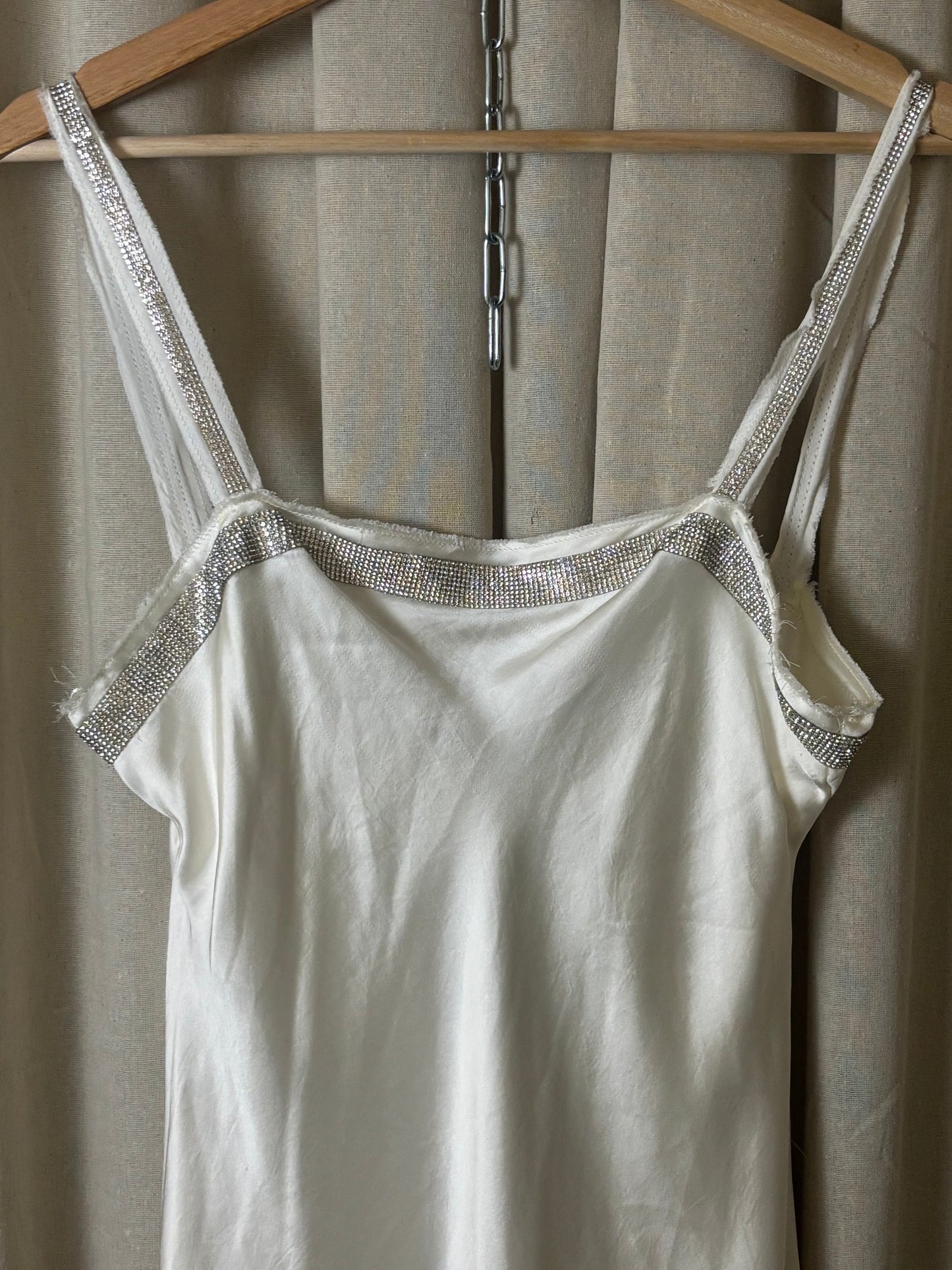 Zara - Satin diamante strap slip dress
