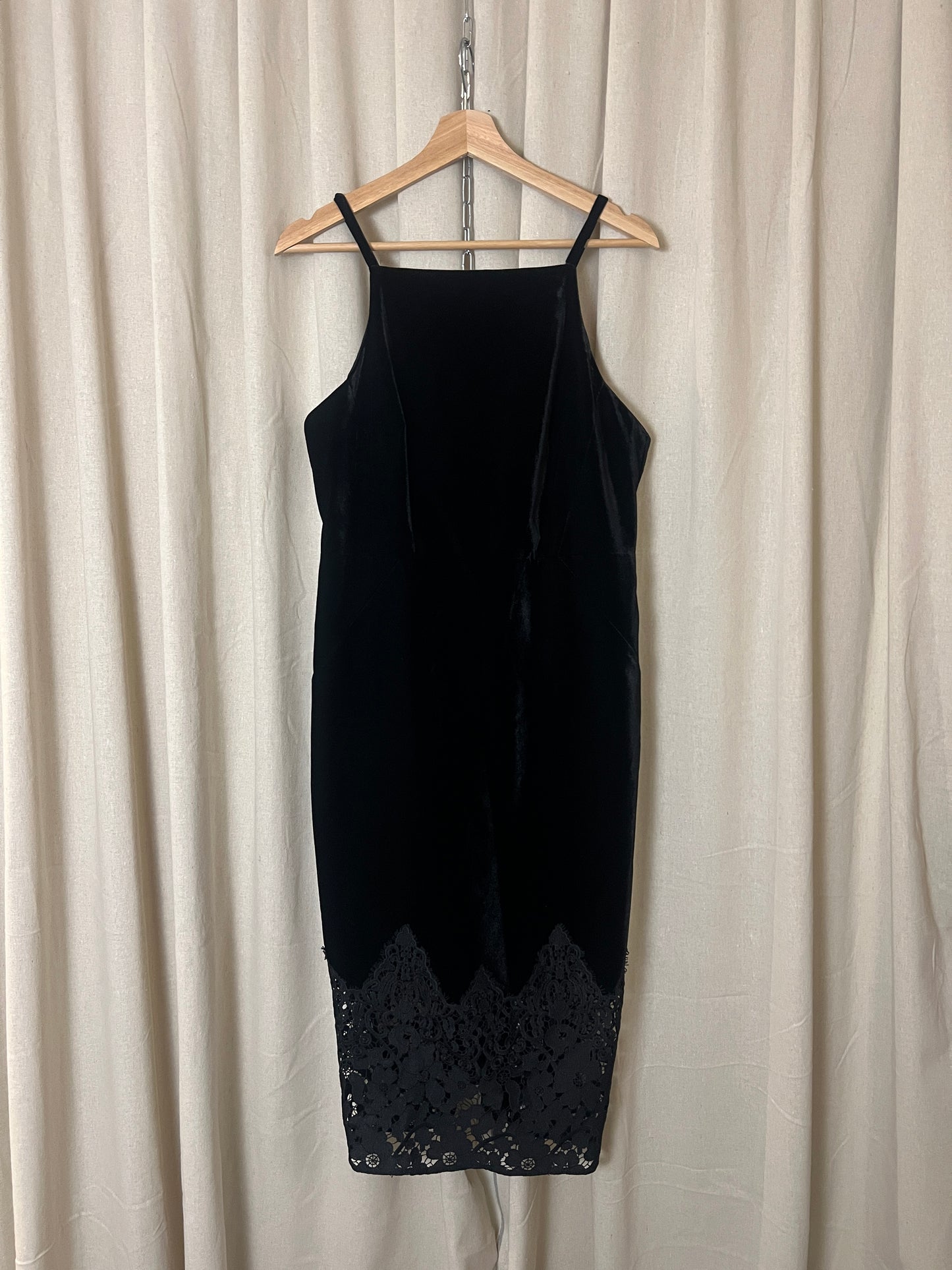 Whistles - High neck velvet cocktail dress