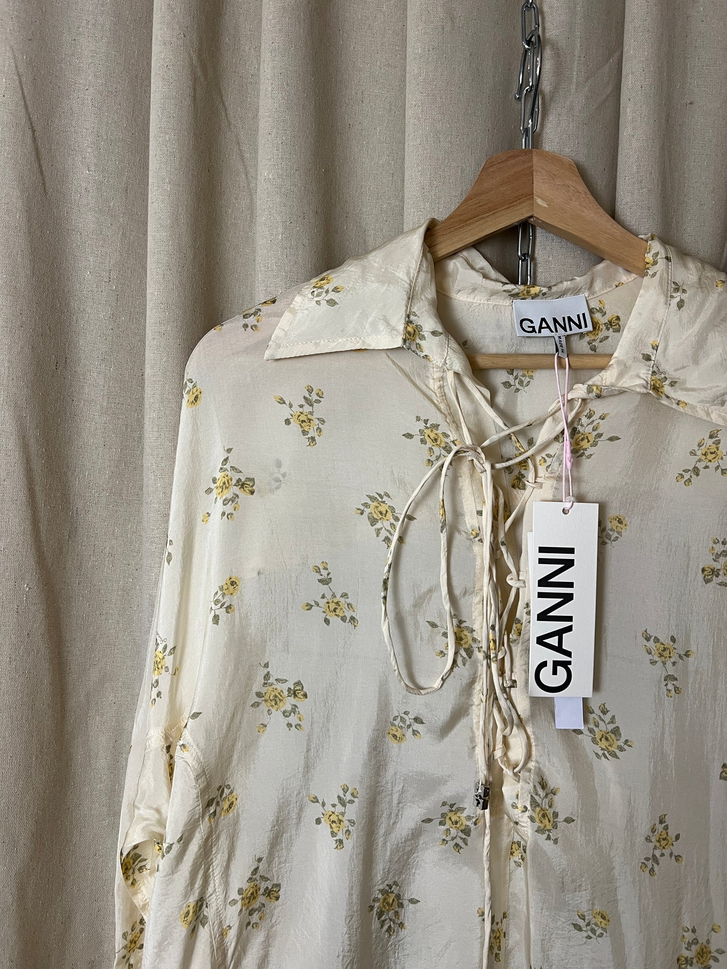 Ganni - Floral Tie Detail Blouse