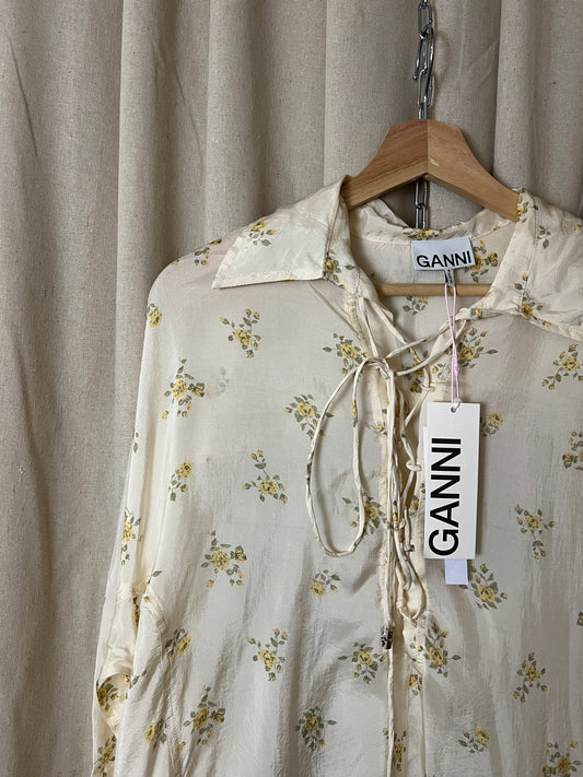 Ganni - Floral Tie Detail Blouse