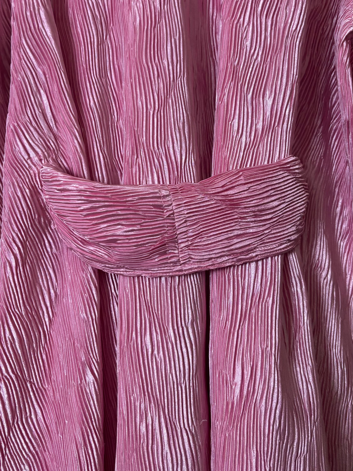 Ganni - Crinkle tie detail dress