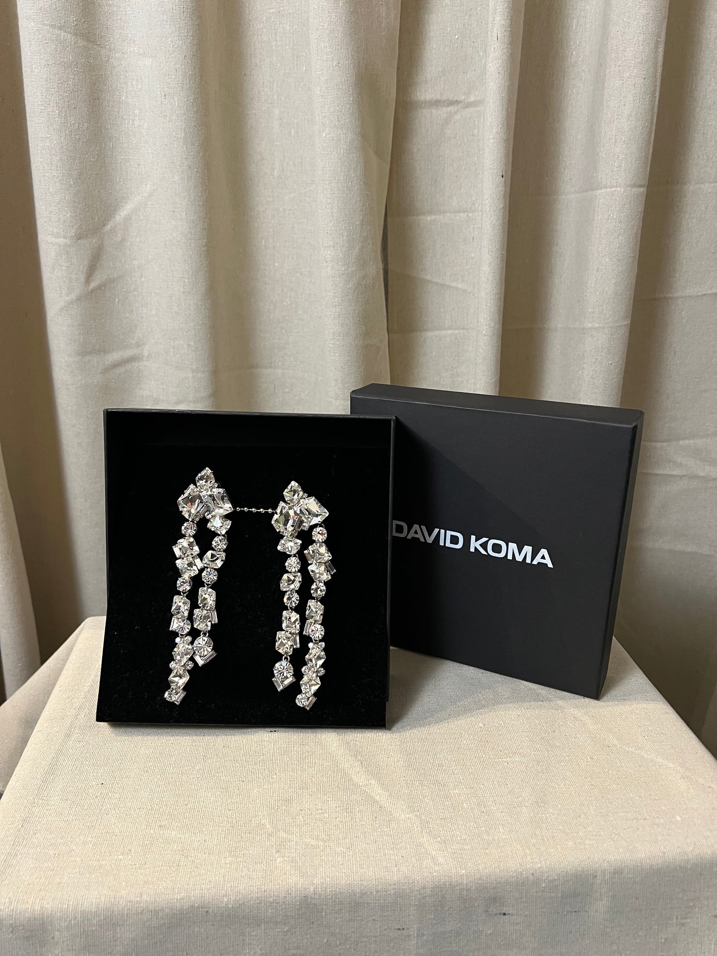 David Koma - Clip On Dangle Crystal Earrings