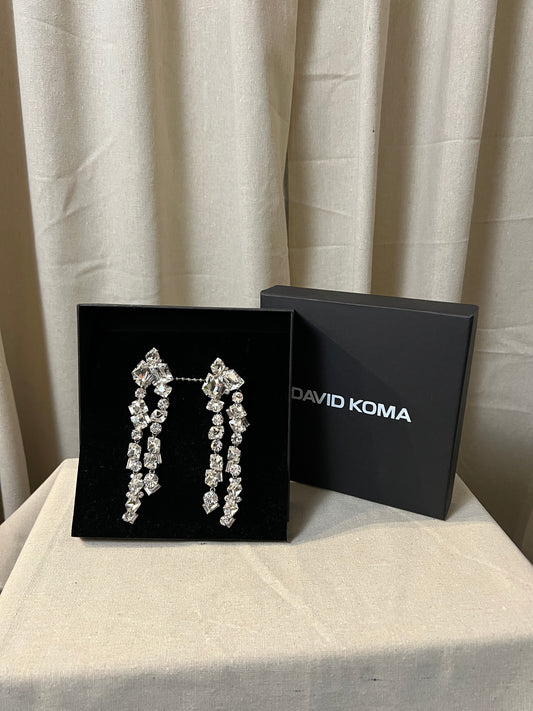 David Koma - Clip On Dangle Crystal Earrings