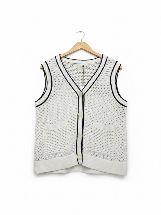 Varley - Crocheted button-up knitted vest