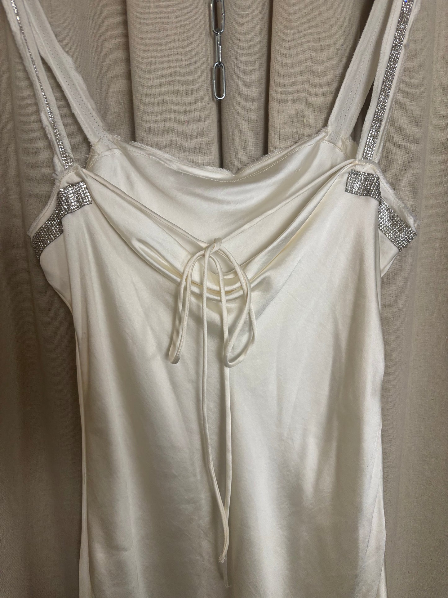 Zara - Satin diamante strap slip dress