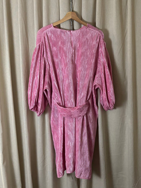 Ganni - Crinkle tie detail dress