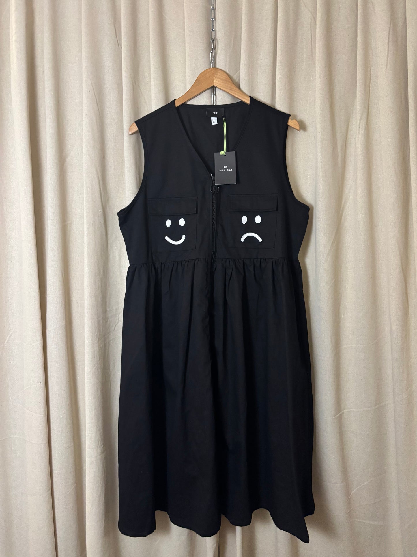 Lazy Oaf - Black dress with happy/sad detail