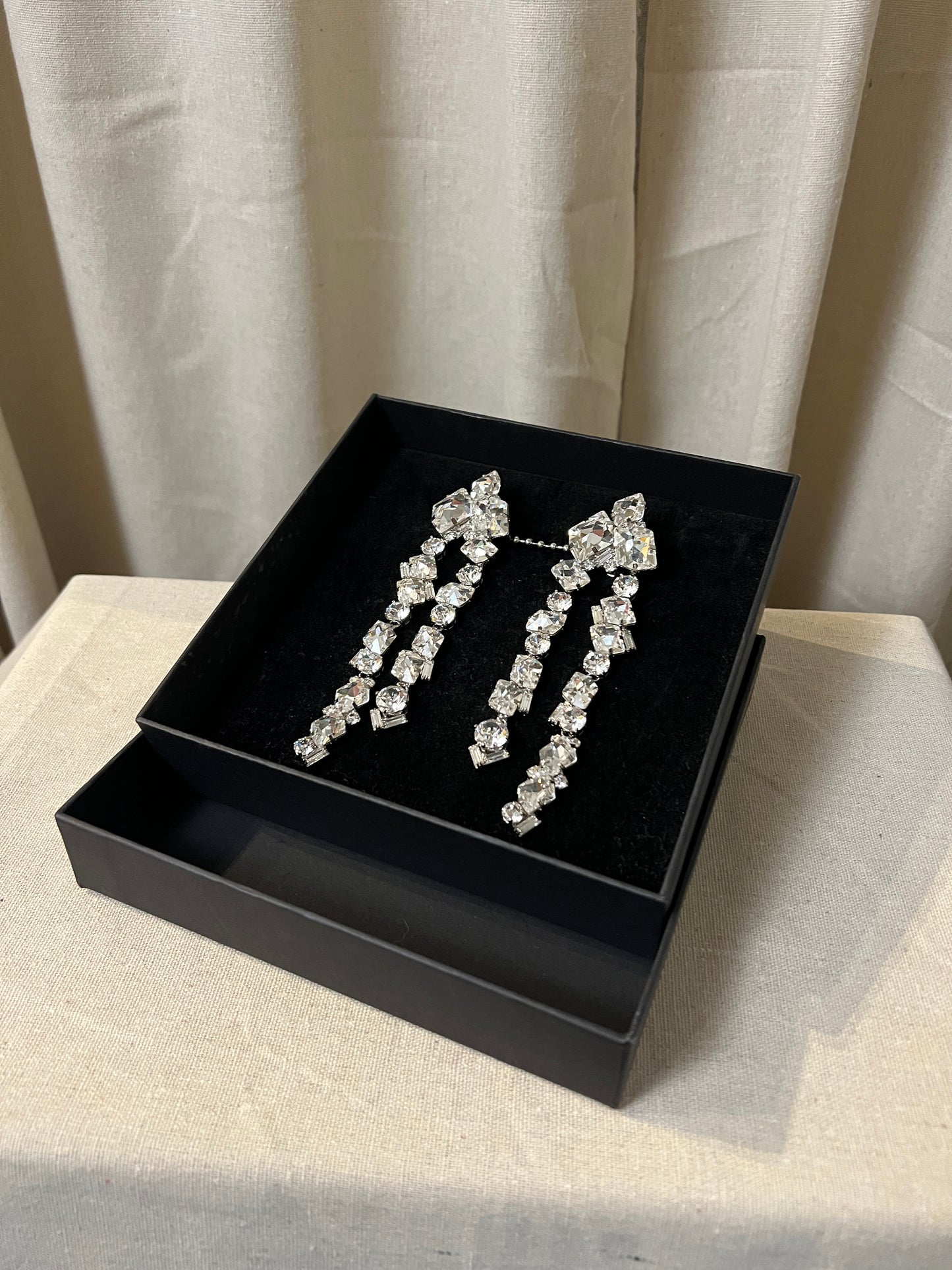David Koma - Clip On Dangle Crystal Earrings