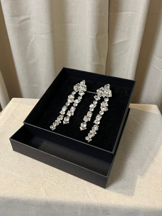 David Koma - Clip On Dangle Crystal Earrings