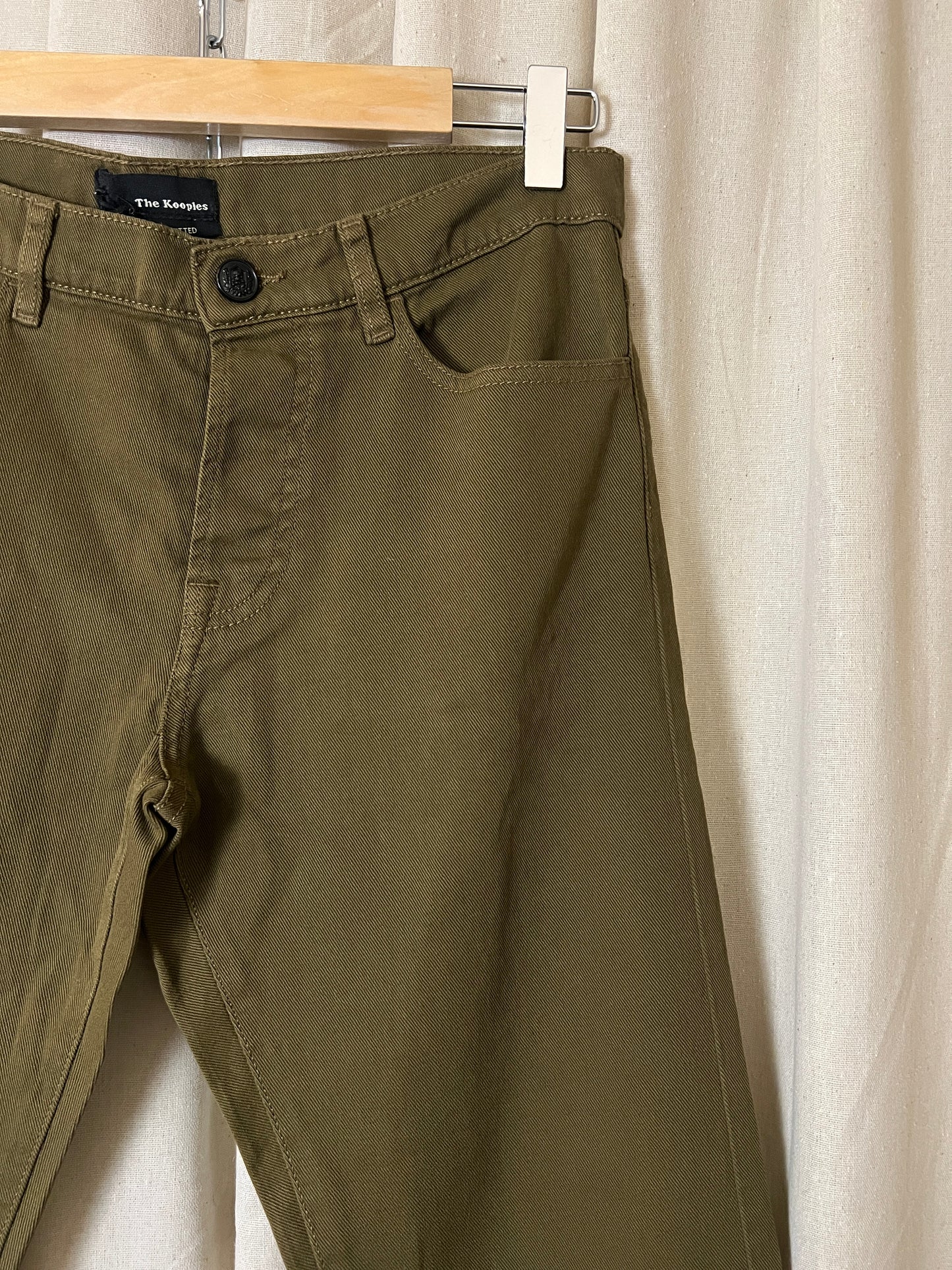 Kooples - Green slim fit denim trousers
