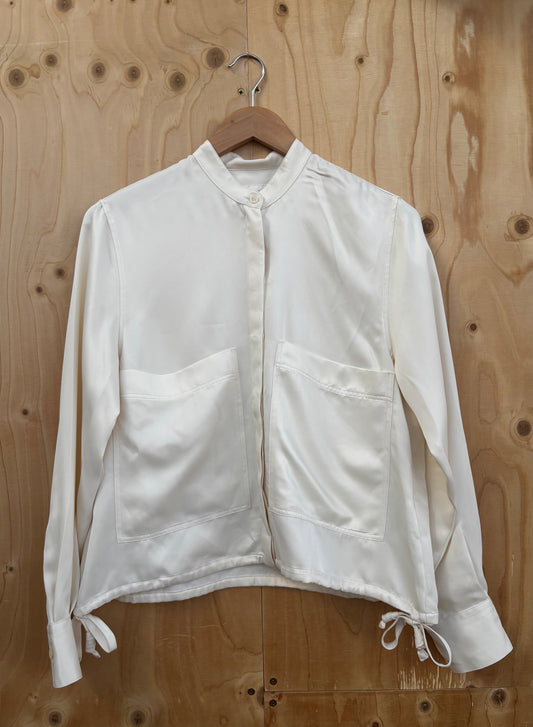 Zara - Satin pocket-detail blouse