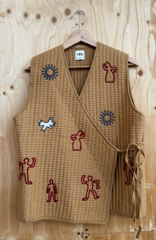 Zara - Embroidered quilted waistcoat