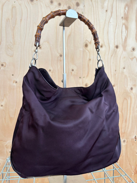 Gucci - Vintage Nylon Bamboo Handle Bag (001.1553.1577)