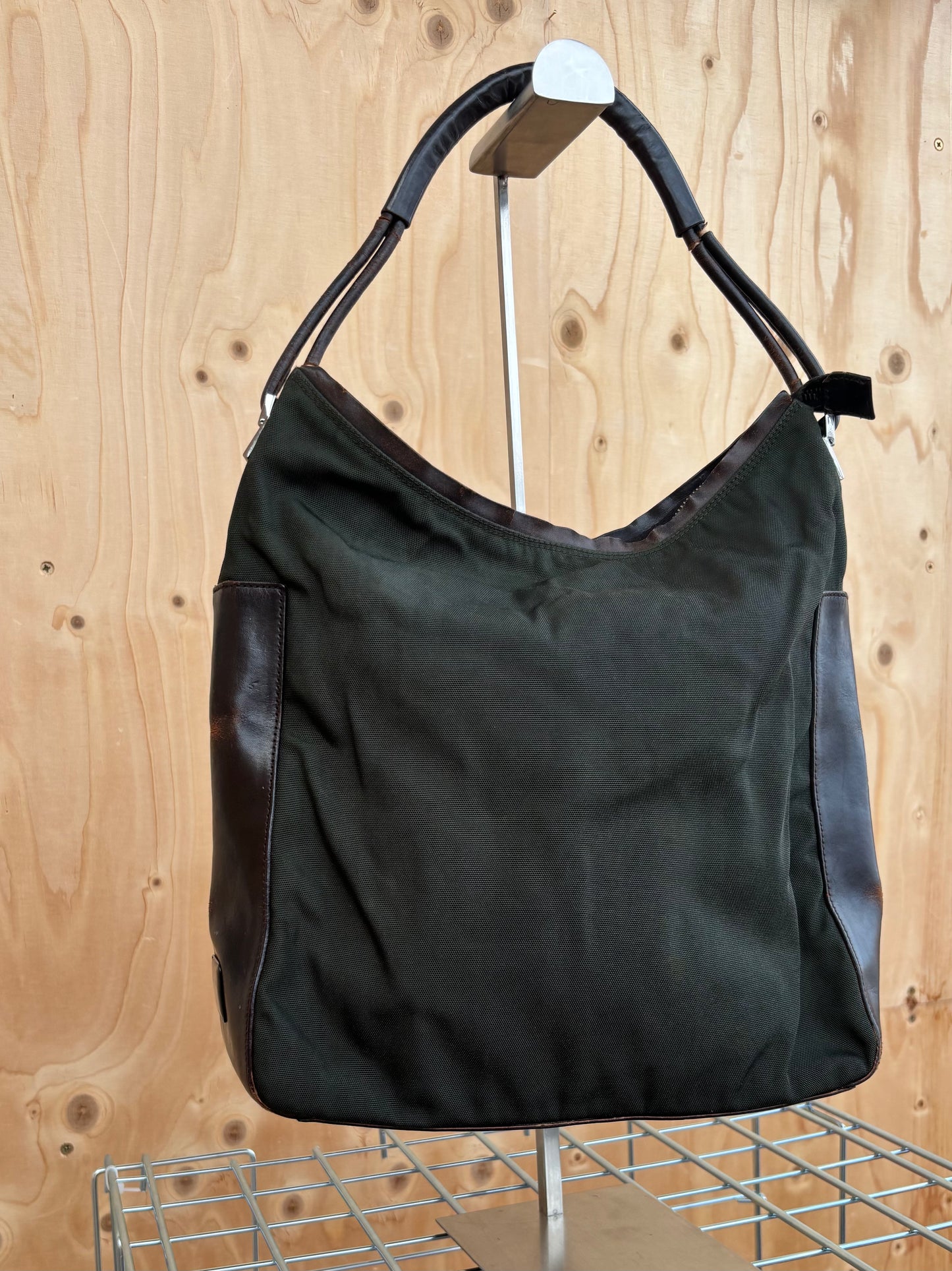 Gucci - Vintage nylon & leather shoulder bag