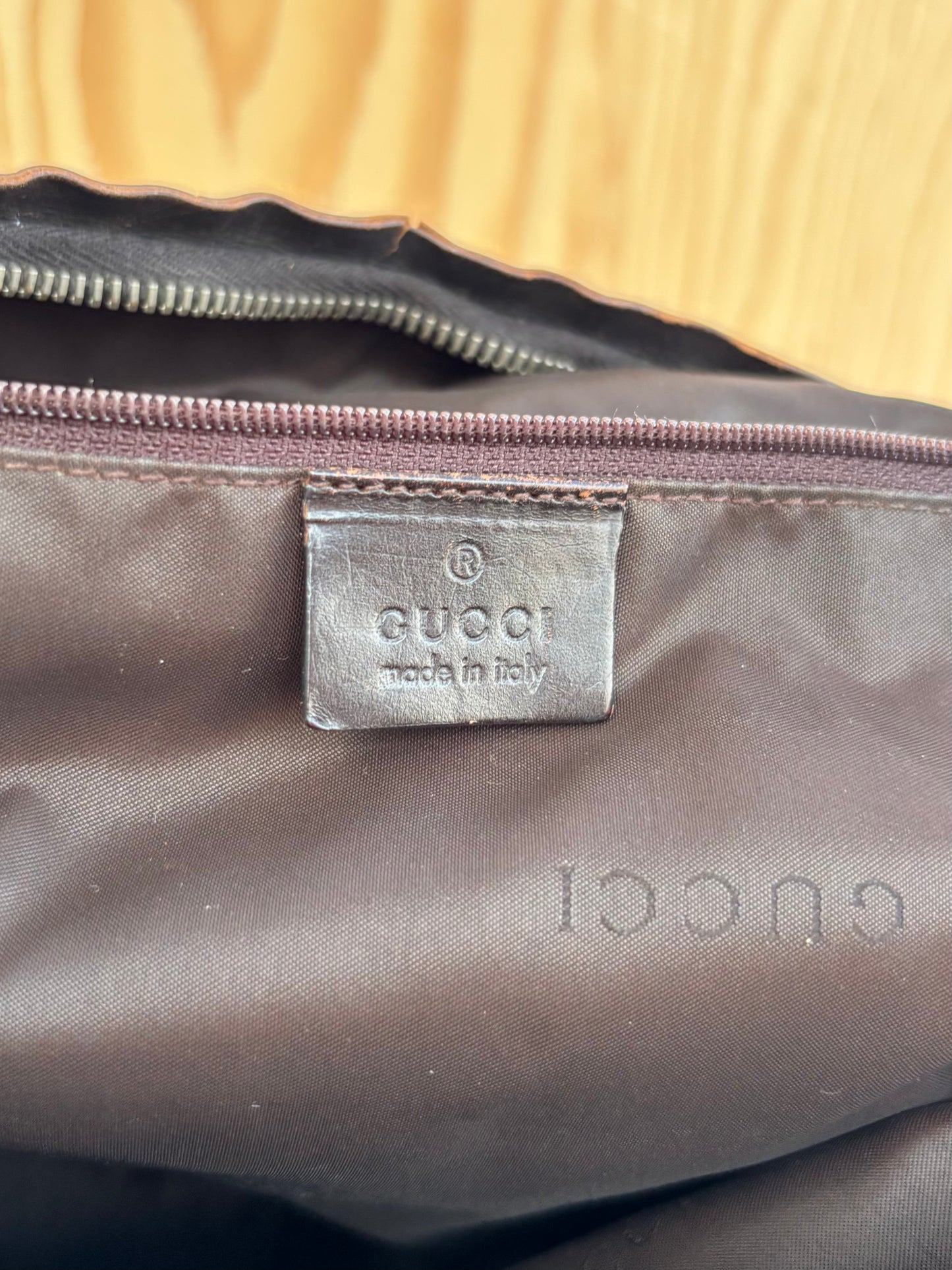 Gucci - Vintage nylon & leather shoulder bag