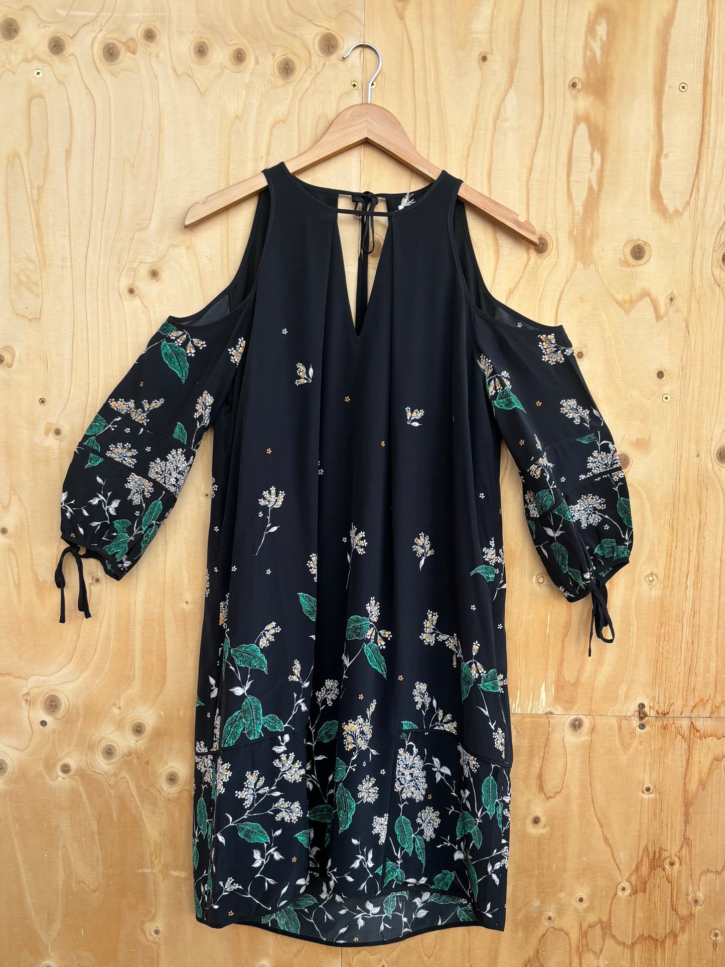 Whistles - Floral Cold Shoulder Dress 100% Silk