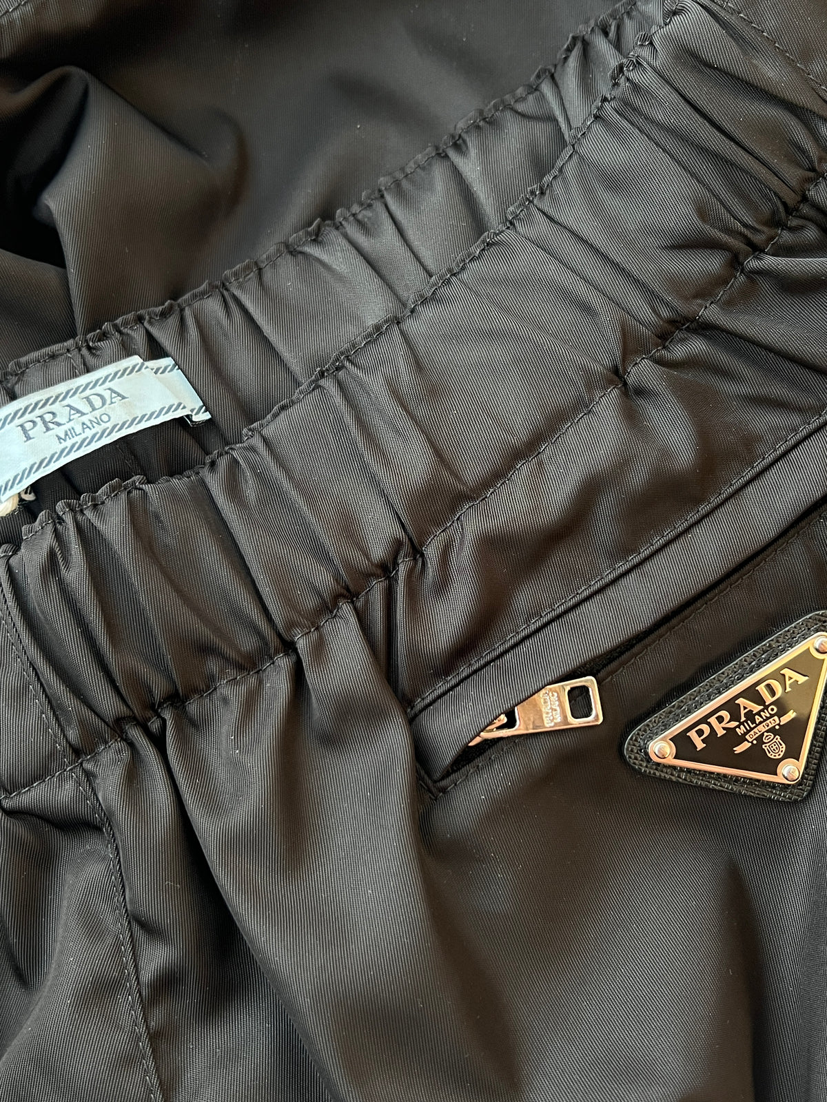 Prada - Nylon Logo Detail Shorts