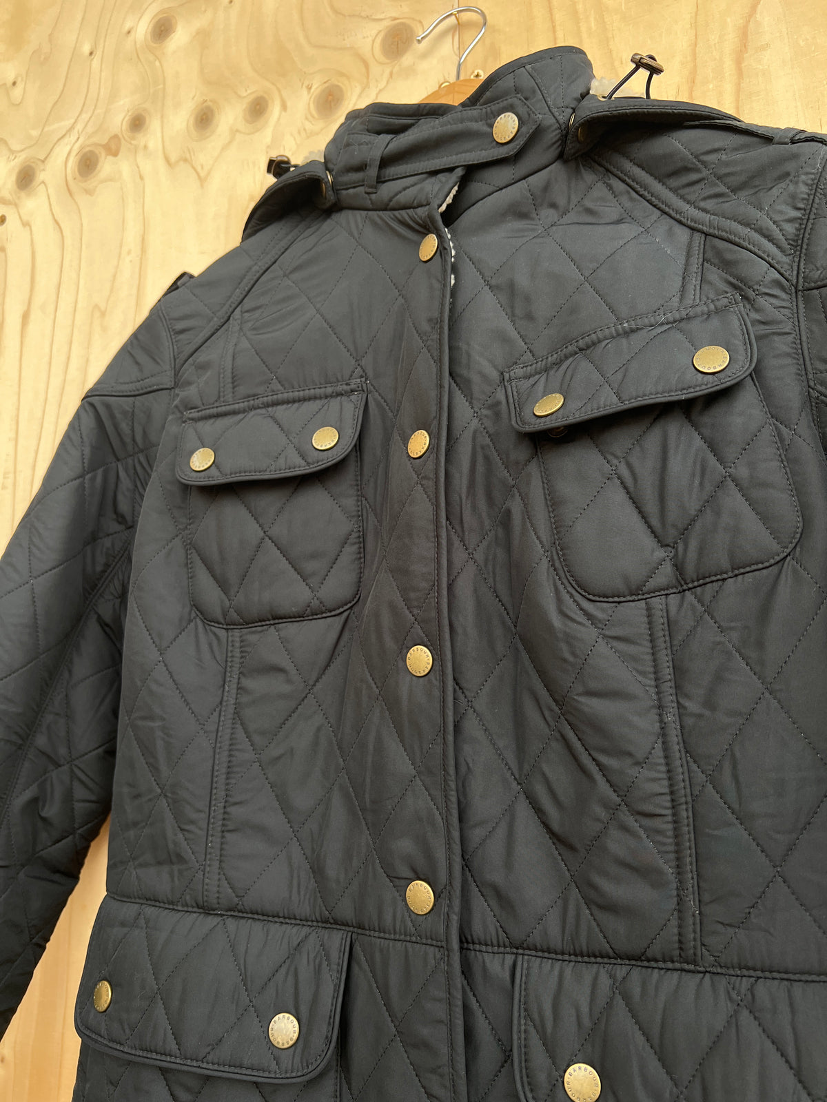 Barbour - Quilted fleece-lined hooded coat