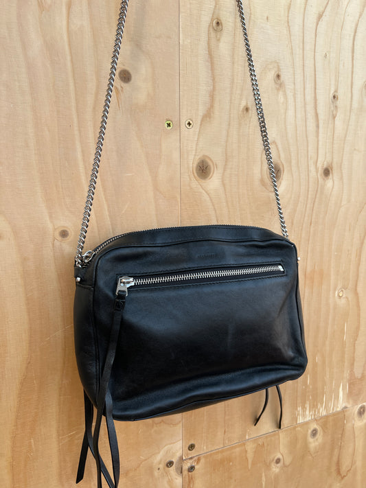 AllSaints - Leather chain crossbody bag