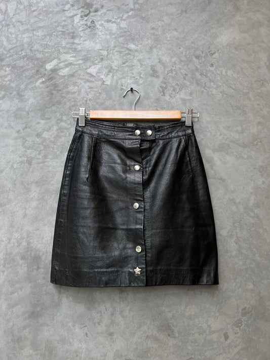 Vintage - Leather star stud skirt - 8